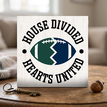 Personalized House Divided Football Sign Custom Team Colors